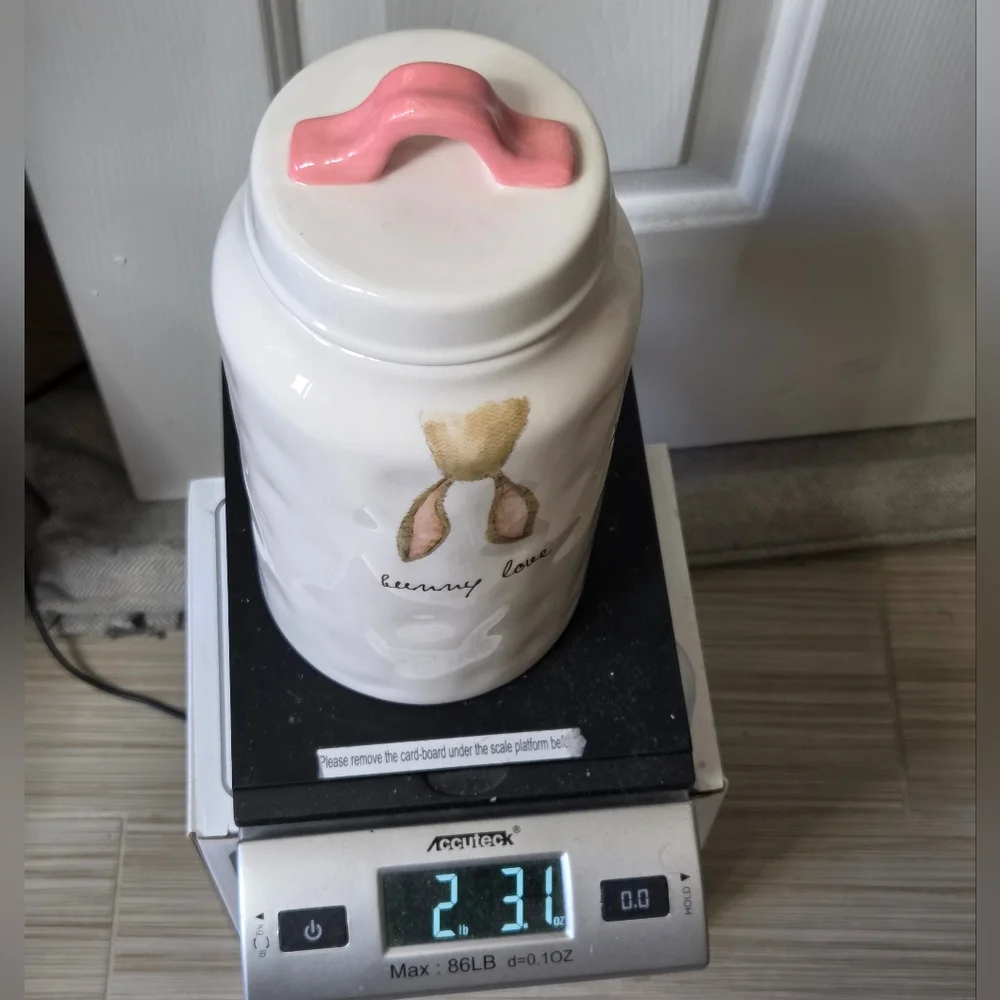 Rae‎ Dunn Easter Pink Bunny Ears Bunny Love Canister Cookie Jar